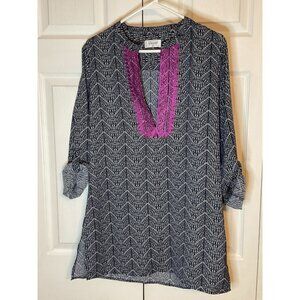 Mott 50 SPF 50 Tunic Swim Coverup Top V-Neck Sun Protection‎ Medium